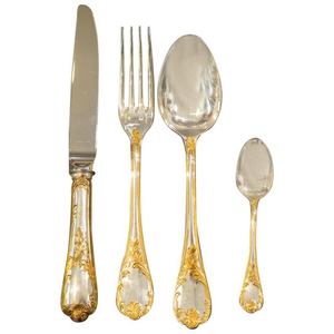 Luxury <b>Gold</b> Plated Stainless Steel Dining Cutlery Set with Long Handle <b>Serving</b> <b>Spoon</b> for Wedding Business Gift Home And Hotel - Product Image 1
