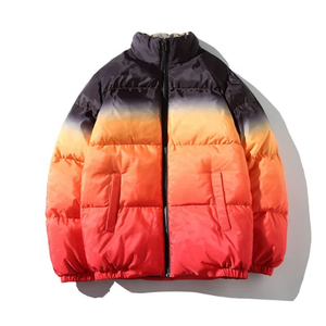 Veste matelassée coupe-vent en duvet de canard et d'oie 100 % nylon, sur mesure, grande taille, avec fermeture éclair - Product Image 2