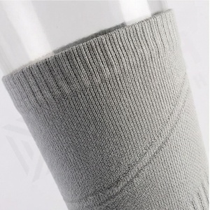 Athletic Crew Socks Solid Gray Knitted Breathable Polyester Spandex Running Support Summer Adult Regular Style - Product Image 4