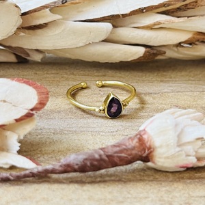 Hot Selling Amethyst Boho <b>Ring</b> 18k Gold Plated Brass <b>Ring</b> Minimalist Adjustable <b>Statement</b> <b>Ring</b> Womens Dainty <b>Ring</b> For Wholesale - Product Image 3