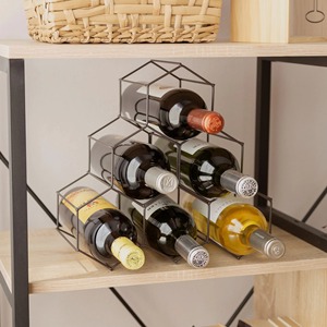 Elegante Exhibidor de Vino de Metal con Marco Abierto, Exhibición de Botellas Contemporánea - Product Image 6