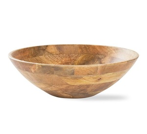 Bol de service en bois de manguier de style européen, écologique, fait main, durable, léger, résistant à la chaleur, non revêtu, vaisselle pour les fêtes - Product Image 1