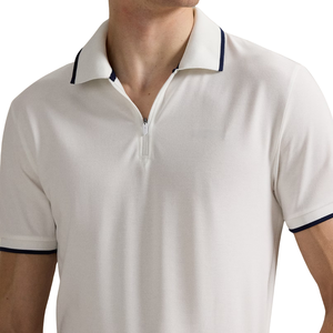 Camisa de Manga Corta con Cuello para Hombre, Corte Entallado, Tejido de Punto Sólido, Estilo Casual Elegante, Suave, Elástica, Transpirable, 100% Algodón, Moderna y Ajustada - Product Image 3