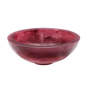 High Quality Handcrafted Resin <b>Bowl</b> for Kitchenware High Polished <b>Wood</b> Soup Noodle Serving <b>Plate</b> by RDM - Product Image 1