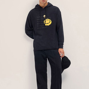 Sweat à capuche homme hiver coupe décontractée 100% coton molletonné uni coupe-vent écologique haute qualité logo personnalisé double face 320g - Product Image 4