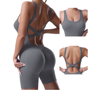 Ensembles de Vêtements de Sport pour Femmes de Marques Renommées, Solides, Respirants, pour Yoga et Pilates, Extensibles, Sans Coutures, Côtelés, Taille Mi-Haute, avec Logo Frontal, Vente en Gros - Product Image 1