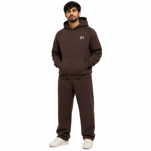 Ensemble de survêtement et de jogging à capuche zippé en molleton de coton premium, deux pièces, vêtements de sport, sweats à capuche, production en gros OEM ODM - Product Image 1