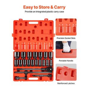 Set di 22 Chiavi a Bussola Profonde per Impatto, Attacco da 3/4 Pollici, Standard SAE, Alta Resistenza agli Urti - Product Image 6