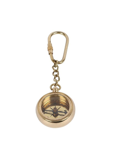 <b>Vintage</b> Brass <b>Compass</b> Keychain Nautical <b>Compass</b> Key Ring Maritime Travel Gift Collectible Accessory - Product Image 6