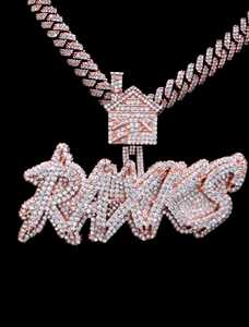 Pendentif personnalisé avec nom en lettres graffiti serti de pierres, moissanite VVS1 couleur D, collier de luxe hip-hop - Product Image 1