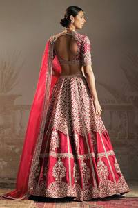 <b>Women</b> Traditional Indian Pakistani Silk Wedding <b>Lehenga</b> Choli Floor-Length Embroidered Dress - Product Image 4