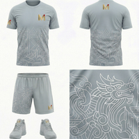 Conjuntos de Uniformes de Fútbol Unisex de Talla Grande, Equipación de Fútbol Personalizada Estampada, Transpirable, 100% Poliéster, Antibacteriana, Absorbe la Humedad, Protección UV