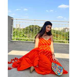 ชุดเซ็ตผ้าชีฟองสีส้มไซส์ XS สายเดี่ยวเลเฮริยา - Product Image 1