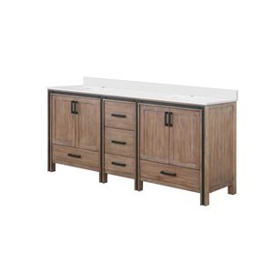 Mobile bagno doppio in legno rustico effetto fienile 80 pollici Larghezza X 22 Pollici Vasca Profonda con Piano in Marmo Coltivato, Profondità 22 Pollici - Product Image 4