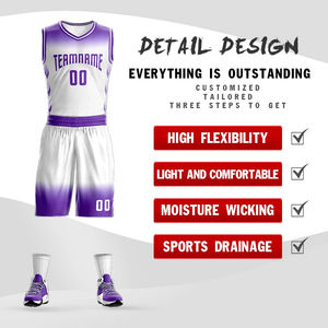 Uniforme de Baloncesto Personalizado al por Mayor con Degradado, Nombre del Equipo, Número y Logotipo, Camisetas de Baloncesto Personalizadas para Hombre/Juvenil - Product Image 3