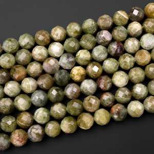 Chaîne de perles rondes en tsavorite verte naturelle facettée rare pour la fabrication de bijoux DIY en gros - Product Image 6