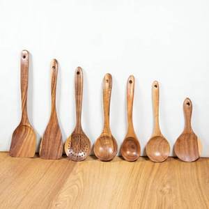 1-Piece Natural Wood Kitchen Utensil <b>Set</b> with Spoons and <b>Spatulas</b> SOFIYA CRAFT Brand Dishwasher Safe Hand Wash Only - Product Image 2