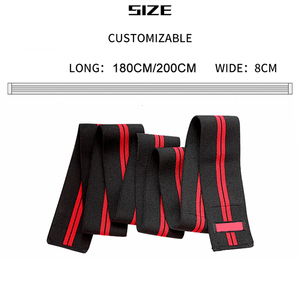 Custom Heavy Duty Spandex <b>Nylon</b> Knee Wraps for Fitness Weightlifting Workout Strength Professional Protection Hook Loop Closure - Product Image 6