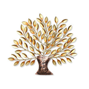 Décoration murale verticale en fer forgé peinte à la main, motif feuille, anti-rouille, en métal, encadrée, pour villa de luxe - Product Image 2