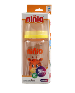 Biberon Premium 250 ml en PP vierge anti-colique et anti-fuite pour nouveau-né, corps incurvé, impression numérique, tétine souple à col large LDP - Product Image 4