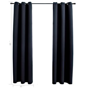 2 pezzi tende oscuranti con anelli 37 "x 63" tessuto nero migliorare la Privacy e controllo della luce mantovane facile installazione - Product Image 4
