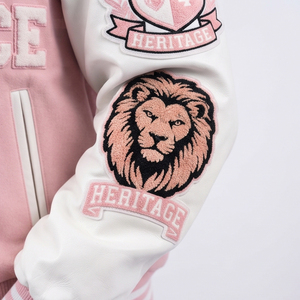 Women 100% Wool <b>Leather</b> Sleeve Varsity <b>Jackets</b> Button Down Embroidery Patches Varsity <b>Jacket</b> Ladies <b>Winter</b> Baseball Varsity Coat - Product Image 3