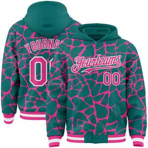 Chaqueta Varsity Personalizada Splendid Apparel de Poliéster/Algodón para Hombre, Talla Grande, Chaqueta de Béisbol con Patrón Verde y Rosa, Botón Único - Product Image 2