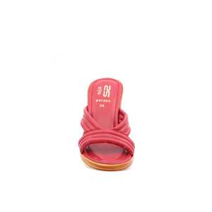 FR7884รองเท้าแตะพิมพ์ลายสัตว์ทางการสีแดงเข้ม - Product Image 1