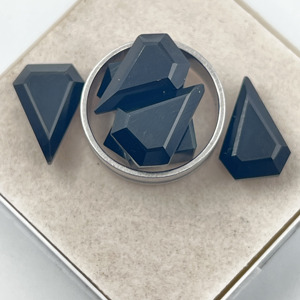 Ónix negro facetado de alta calidad AAA+, rodajas de ónix negro talladas en forma de diamante, piedras preciosas para la fabricación de joyas. - Product Image 3