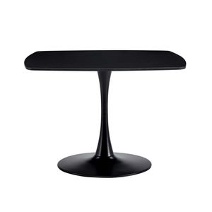 Table à manger sur piétement en MDF de style Mid-Century de 42,1 pouces, plateau noir avec dossier de dossier inclinable pour 4 à 6 personnes - Product Image 4