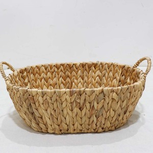 Oval Water Hyacinth Eco-Friendly Vintage <b>Hanging</b> <b>Storage</b> <b>Basket</b> with Handles Rustic Multi-Purpose Kitchen <b>Storage</b> Organizer - Product Image 5