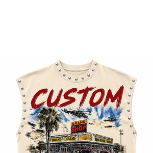 Débardeur graphique surdimensionné personnalisé avec strass, 100 % coton jersey, tissu doux, style vintage, sans manches, unisexe, OEM - Product Image 3