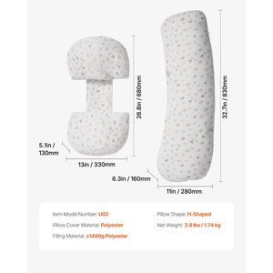 Cuscino per il corpo per la gravidanza, regolabile, per dormire, morbido e sfoderabile, per donne in gravidanza - Product Image 4
