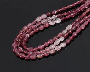 Cuentas Ovaladas de Turmalina Rosa Natural AAA+, Hilo de Piedras Preciosas Lisas de 15 Pulgadas, Venta al por Mayor para la Fabricación de Joyas - Product Image 1