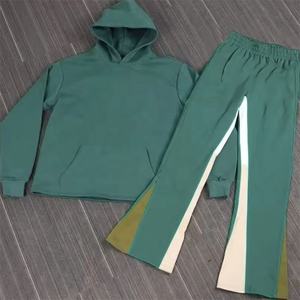 Econex Sports 2025Custom 100% Cotton 3D Puff Print <b>Hoodie</b> <b>Fleece</b> Baggy Stacked Flared Sweatpantsand <b>Hoodie</b> Set Custom Sweat Suit - Product Image 5