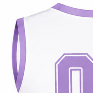 Haut d'uniforme de cheerleading lavande sans manches à col en V pour performance de danse, compétition sportive et tenue de sport - Product Image 5