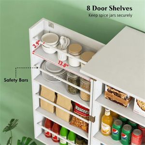 White <b>Kitchen</b> Pantry Sideboard <b>Storage</b> Cabinet - Product Image 3