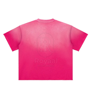 Ropa Casual en Pakistán, Camiseta de Algodón 100% de Corte Holgado con Estampado Desgastado por el Sol para Hombre, Precio al por Mayor, Camiseta con Efecto Desgastado por el Sol - Product Image 2