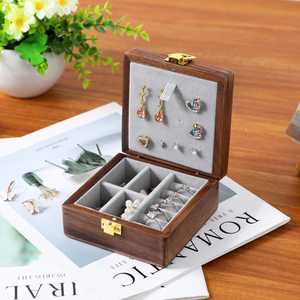 Elegant Wooden Jewelry Display Organizer with Sliding <b>Drawers</b> Ring Holder Necklace <b>Storage</b> <b>Box</b> for Home Boutique Bedroom Use - Product Image 1