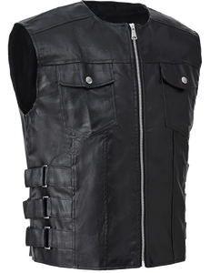 Chaleco Punk de Poliéster para Hombre, Estilo Casual, para Motociclista, Color Sólido, Sin Mangas, de Secado Rápido, para Invierno, para Actividades al Aire Libre - Product Image 4