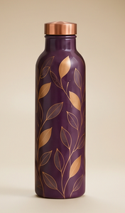 Premium Ayurvedic Enamel Painted Copper <b>Water</b> <b>Bottle</b> Artistic Foliage Vines Design Leakproof <b>Metal</b> Sports <b>Bottle</b> Manufacturer - Product Image 5