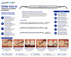 Instrumento de Colocación de Composite Extra-Flex Premium Dental No. 3 Instrumentos Restauradores de Acero Inoxidable OEM Zetomed Pro - Product Image 3