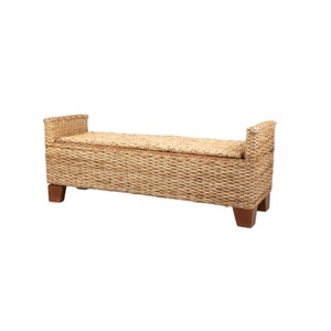 Elegant Seagrass Bench Patio for Living Room Modern Bohemian <b>Stool</b> Pouf Entryway Bench Chair Home Furniture Made in Vietnam - Product Image 1