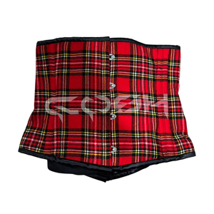 Cinturón de Corsé de Tartán Rojo de Estilo Gótico y Punk de Primera Calidad - Product Image 2