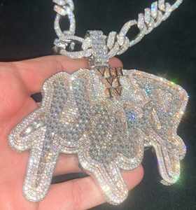 Pendentif personnalisé sur mesure en argent sterling S925, collier avec pendentif en moissanite Ice Out, pendentif logo Hip Hop en diamant VVS - Product Image 4