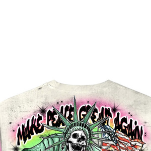 Saint Graffiti Print Short Sleeve T-Shirt <b>Men</b> Regular Fit Streetwear Jersey 100% Cotton <b>Turtleneck</b> Formal - Product Image 3