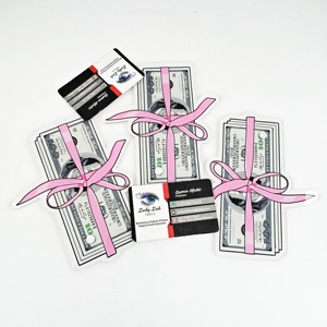 ถาดอะคริลิคสำหรับใส่บัตรของขวัญหรือธนบัตร ลายริบบิ้นสีชมพู พร้อมโบว์  ยี่ห้อ Lucky LASH TILES  เป็นมิตรต่อสิ่งแวดล้อม ใช้สำหรับอุปกรณ์เสริมความงาม ต่อขนตา - Product Image 4