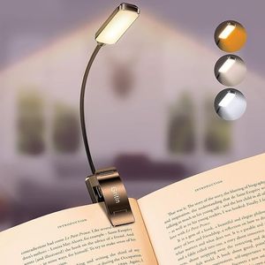 Lampe de lecture rechargeable Gritin 9 LED, protection des yeux, 3 températures de couleur, 80 heures d'autonomie, luminosité réglable en 3 niveaux pour la lecture au lit - Product Image 1