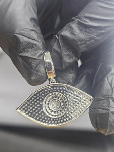 Pendentif œil en diamant de luxe en argent 925, diamants cultivés en laboratoire, unisexe, à porter au quotidien - Product Image 4