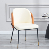 Chaise de salle à manger nordique moderne minimaliste en tissu gris contrastant pour la maison